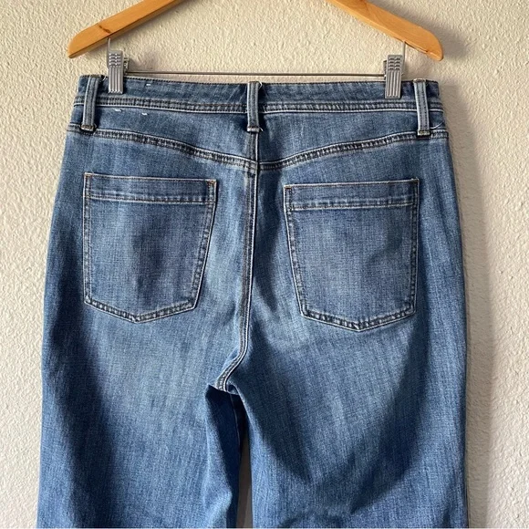 Talbots Stovepipe Jeans Women’s 12 Blue Medium Wash Cropped Wide Leg High Rise - Picture 11 of 15